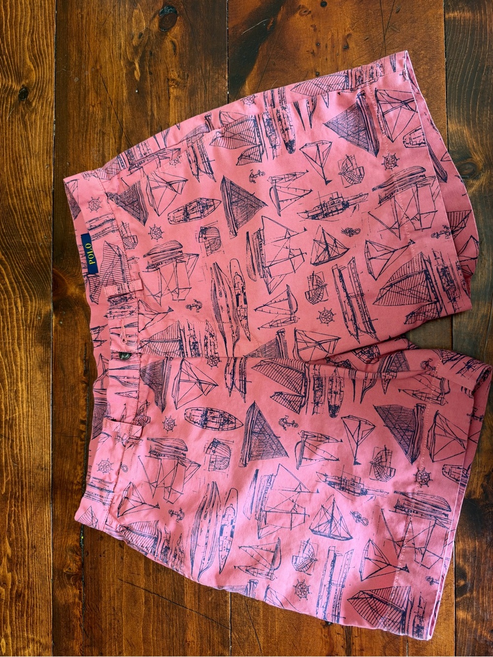 Polo Ralph Lauren Pink Nautical Print Men's Flat Front Shorts